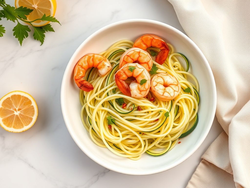 Garlic Butter Shrimp with Zucchini Noodles