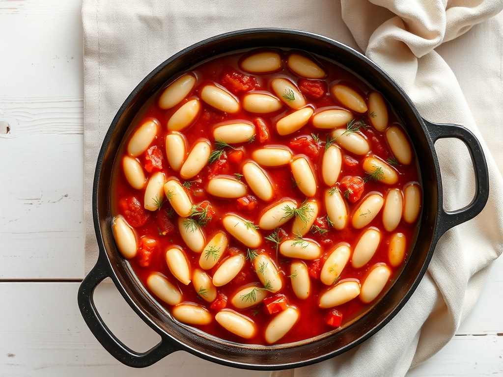 Greek Butter Beans Baked in Tomato and Dill