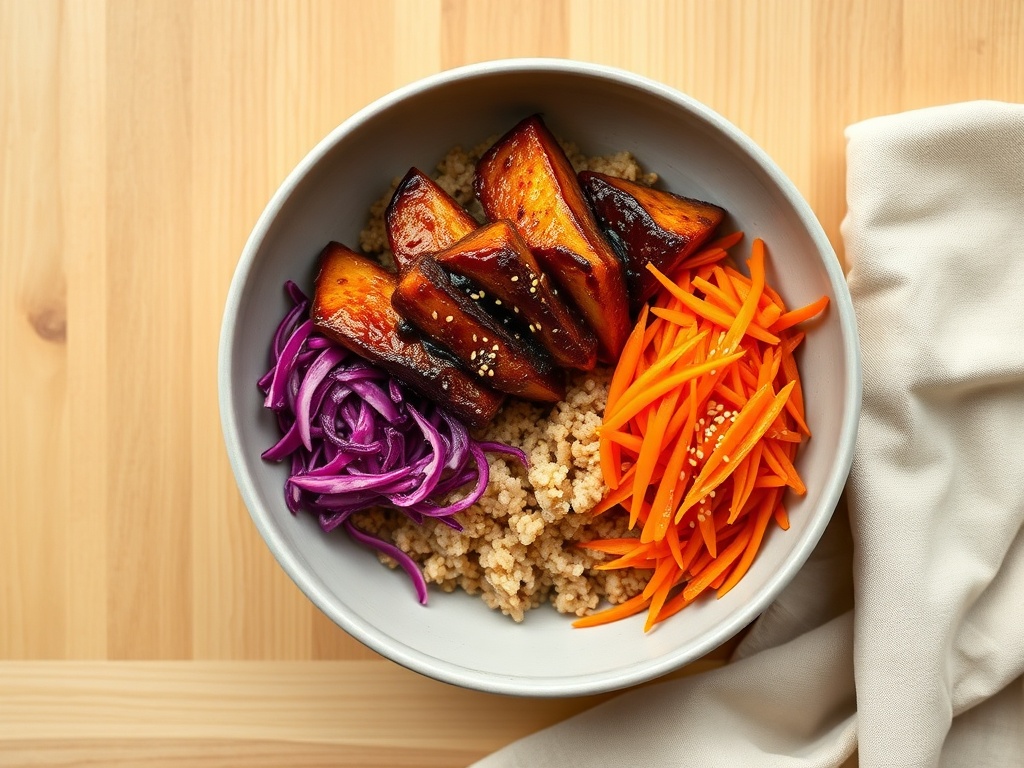 Maple-Chili Tempeh Bowls with Quick Slaw