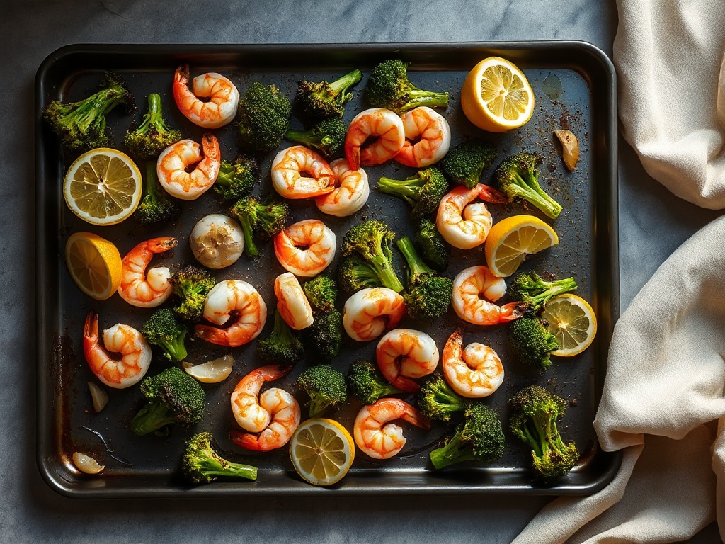 Sheet-Pan Shrimp with Broccoli, Lemon and Garlic
