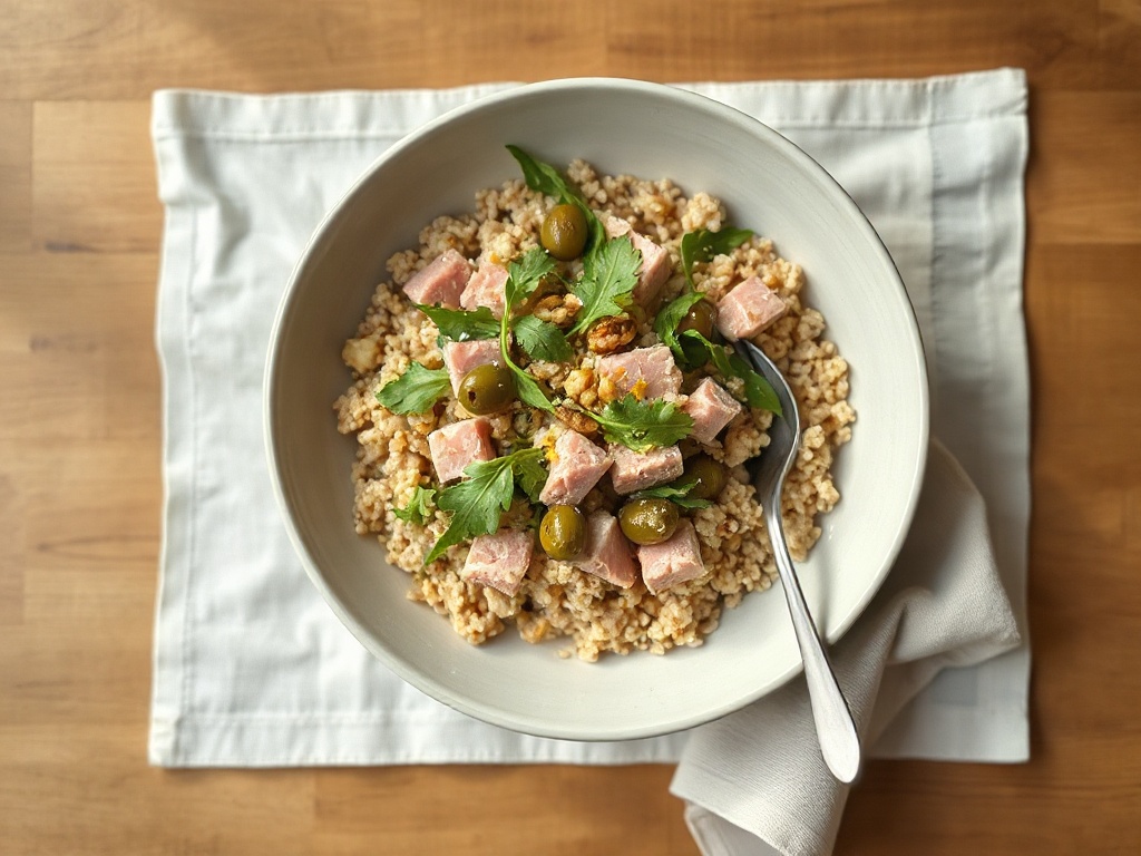 Sicilian Tuna and Farro Bowl with Arugula and Walnuts